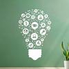 Paper Wall Decal, Science Classroom Light Bulb Design, 48 x 75.2 cm, Residue-Free Removable, White view 1