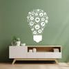 Paper Wall Decal, Science Classroom Light Bulb Design, 48 x 75.2 cm, Residue-Free Removable, White view 3
