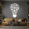Paper Wall Decal, Science Classroom Light Bulb Design, 48 x 75.2 cm, Residue-Free Removable, White view 4