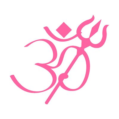 Om Symbol Yoga Trishula Hindu Script Wall Decal 54 x 59.8 cm Pink, Does Not Fall Off