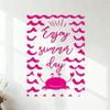 Enjoy the Summer Waves, Cute Crab and Inspiring Vacation Wall Sticker, 36 x 50.8 cm, Rose Red, with Transfer Film Set view 1