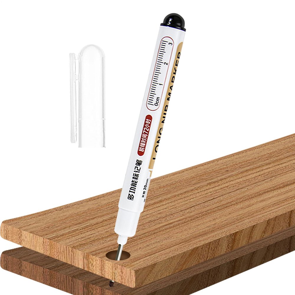 Generic Long-Reach Hole Marker, Deep-Hole Marker, Waterproof Marking Pen for Drilling, Woodworking, Construction