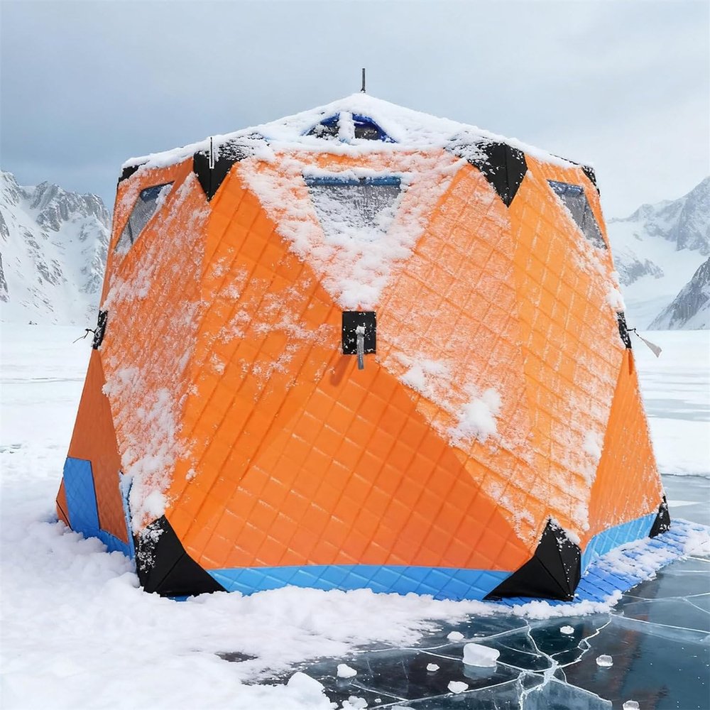Insulated Ice Fishing Shelter for 6–10 People, Gray