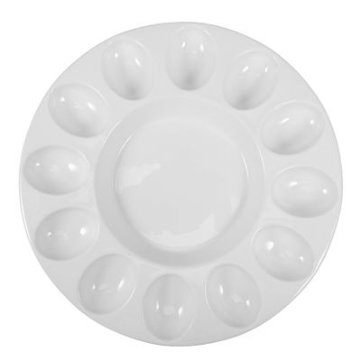 VALICLUD White Ceramic Deviled Egg Serving Tray