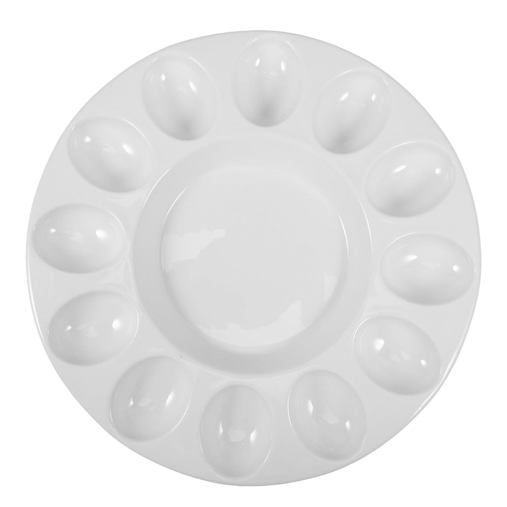 VALICLUD White Ceramic Deviled Egg Serving Tray