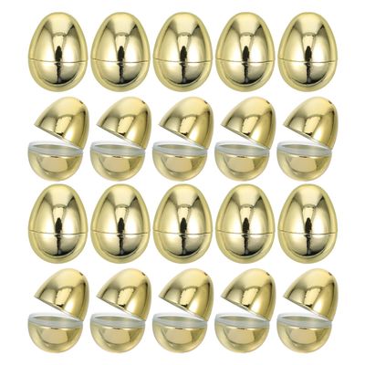 Veemoon 30-Pack Fillable Plastic Easter Eggs, 6 x 4 cm, Gold Look