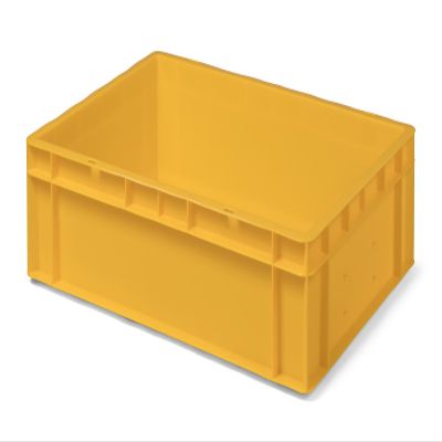 1a-TopStore Euro Storage Bin | Stackable Storage Container | Plastic Transport Box | Over 23 Sizes | Multiple Colors | Food-Safe & Durable PP (Yellow, 60 x 40 x 14.5 cm)