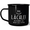 MoonWorks Black Enamel Mug – “Smile, You Can’t Kill Them All” view 2