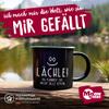 MoonWorks Black Enamel Mug – “Smile, You Can’t Kill Them All” view 3
