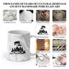 LAYEHDF Ceramic Mug for Home and Office, Natural Trees Forest Grass Vacation, 11 oz/320 ml, Marble Black view 3