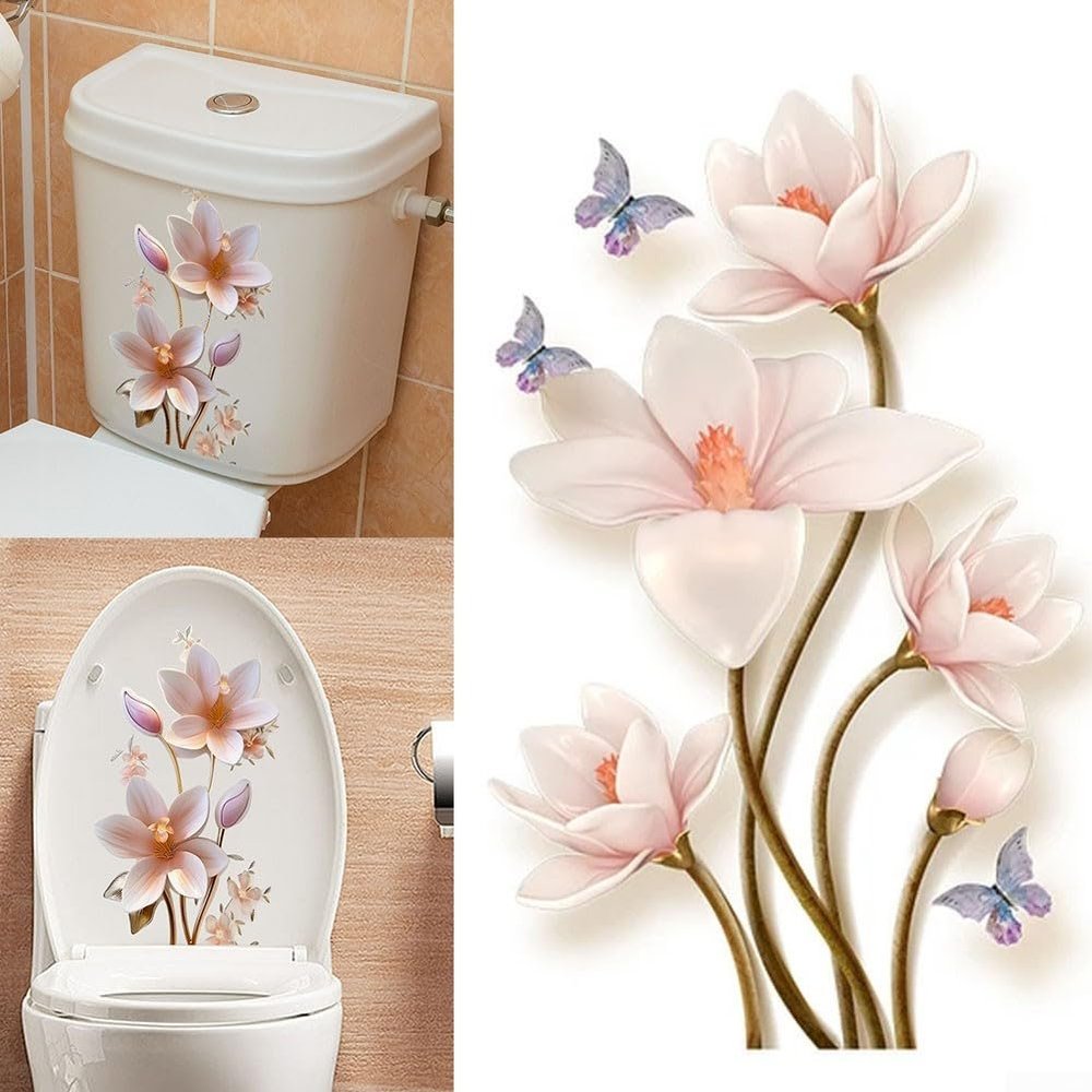 Botanical 3D Toilet Seat and Tank Sticker Set