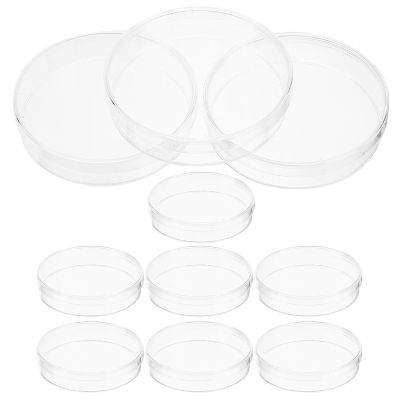 Plastic Petri Dishes with Lids, 10-Pack, Transparent Culture Plates