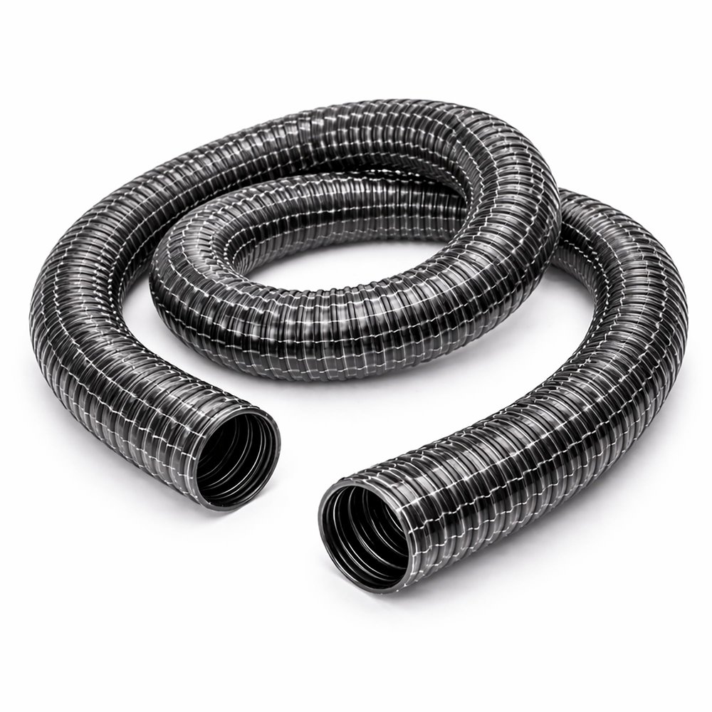 PVC Vacuum Hose, Black, Flexible, Reinforced, 32 mm x 3 m