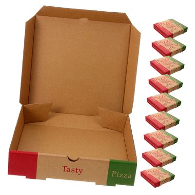 Portable Paper Pizza Boxes, 10-Pack for Deliveries