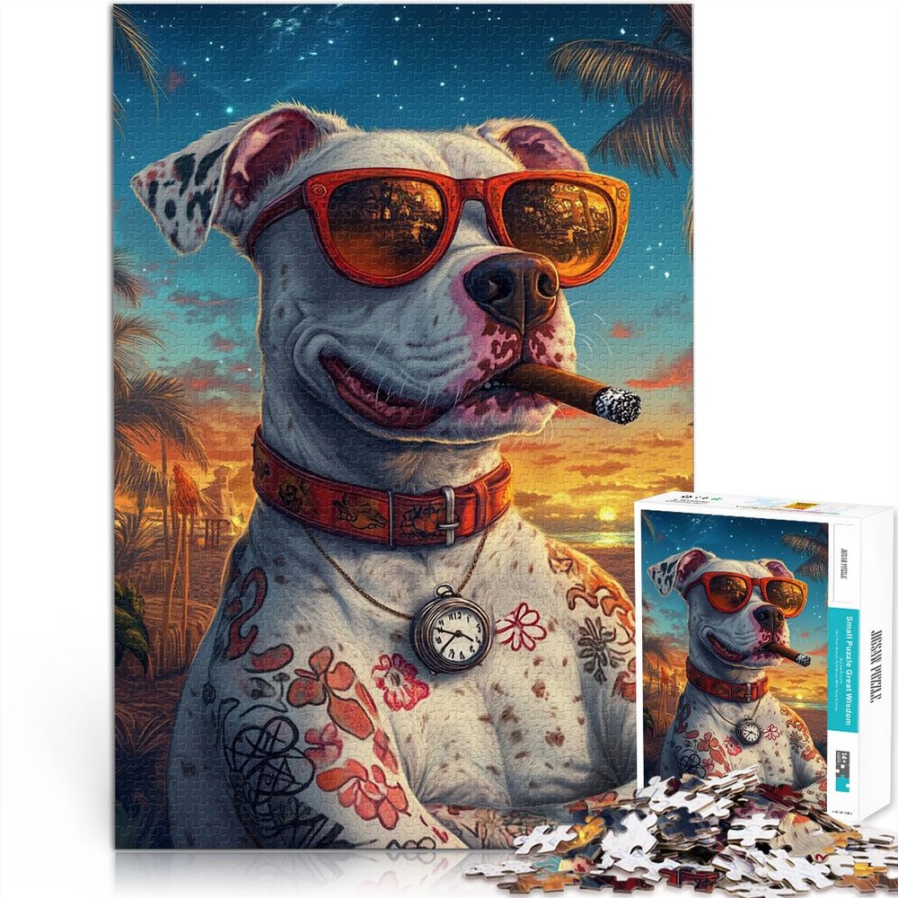 Hundeboss 2,000-Piece Gray Cardboard Puzzle, 39 x 27.5 in