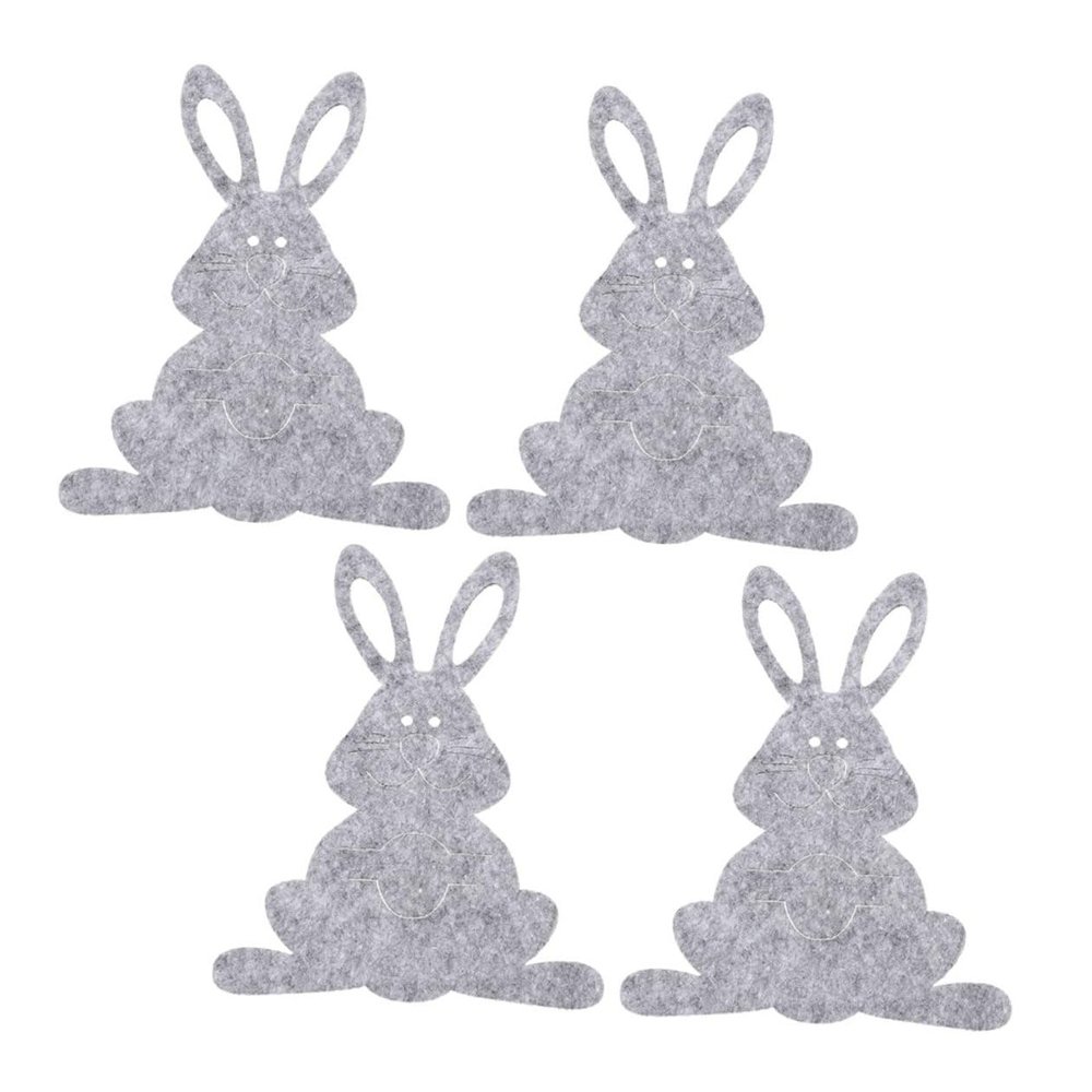 VALICLUD 4-Piece Bunny-Shaped Felt Cutlery Holders