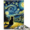 Starry Night Cat Puzzle, 1,000 Pieces, 52 x 38 cm view 2