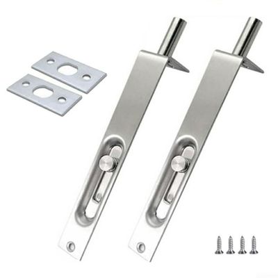 Stainless Steel Flush Bolt Set for Composite Doors, Top and Bottom Edge Mounting