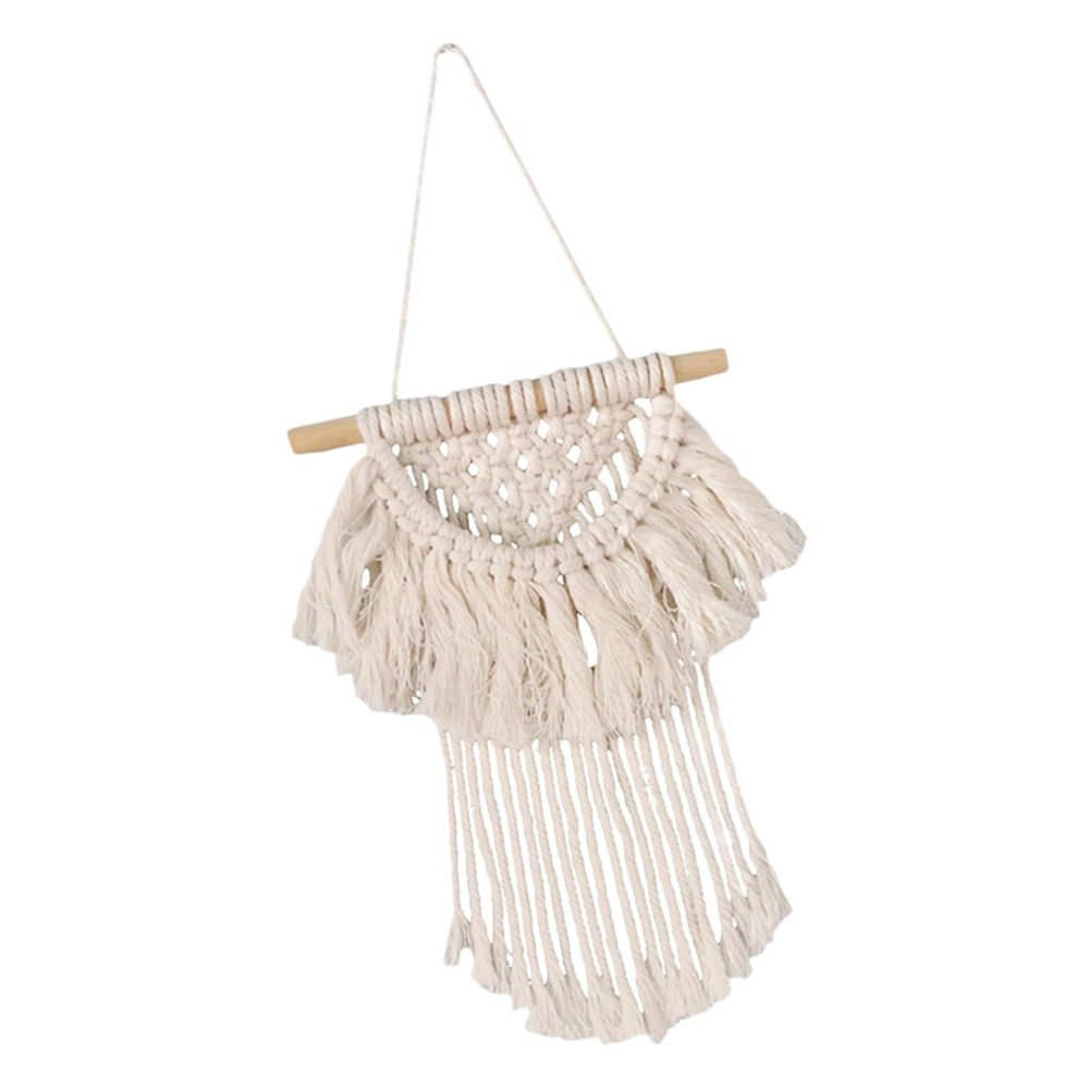 SEWACC Beige Macrame Wall Hanging with Tassels