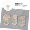 SEWACC Beige Macrame Wall Hanging with Tassels view 3