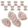 Hemobllo 10 Pack Small Jute Ribbon Bows with Lace and Beads view 1