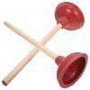 Cabilock 2-Piece Rubber Toilet Plungers with Wooden Handles, Suction-Cup Drain Cleaners for Kitchen and Bathroom Clogs, Home and Office view 1