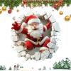 qixeuoa Christmas Window Decorations - Santa PVC Glass Stickers view 1
