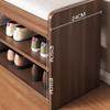 Narrow Rattan Shoe Cabinet with Entryway Bench view 3