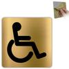 LEIASA | Accessible Restroom Sign - 10 x 10 cm - Gold Aluminum - Wheelchair view 1