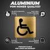 LEIASA | Accessible Restroom Sign - 10 x 10 cm - Gold Aluminum - Wheelchair view 2