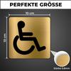 LEIASA | Accessible Restroom Sign - 10 x 10 cm - Gold Aluminum - Wheelchair view 3