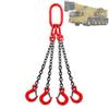 G80 Alloy Steel Lifting Chains with Adjustable Hooks, 4-Leg Chain Sling with Safety Grab Hooks for Heavy-Duty Engine Hoists view 1