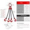 G80 Alloy Steel Lifting Chains with Adjustable Hooks, 4-Leg Chain Sling with Safety Grab Hooks for Heavy-Duty Engine Hoists view 2