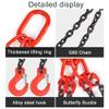 G80 Alloy Steel Lifting Chains with Adjustable Hooks, 4-Leg Chain Sling with Safety Grab Hooks for Heavy-Duty Engine Hoists view 3