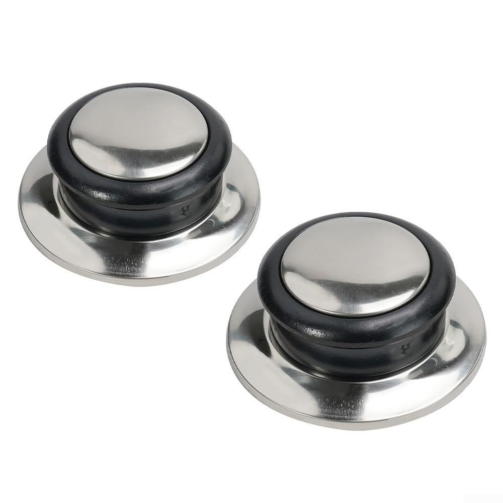 2 x Stainless Steel Lid Knobs