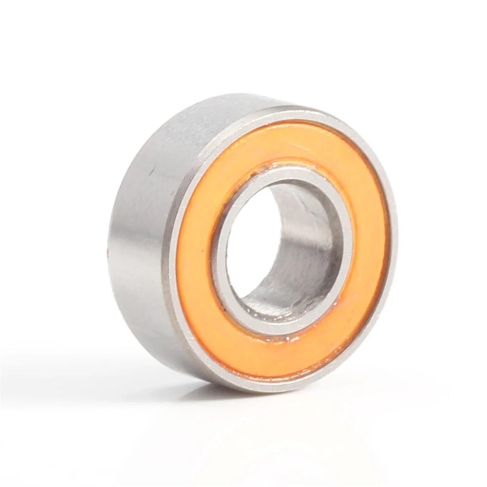 MR105RS Bearings, ABEC-3, 10-Pack, 5 x 10 x 4 mm, Miniature MR105-2RS Ball Bearings, Orange-Sealed
