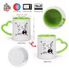 LAYEHDF Ceramic Coffee Mug, Cinema Filmstrip Design, 11 oz/320 ml, Green view 2
