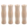4-Piece Grill Utensil Set with 10 mm Through-Hole, Wooden Handle, White Beige view 1