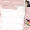 Spielefabrik Couple Calendar 2027, 3 Columns, Couple Planner 16 x 32.5 cm, Pastel Planner for Two with Love Quotes, Wall Calendar for Couples, Includes 528 Stickers view 3