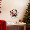 Christmas Window Stickers | 3D Santa PVC Glass Decal view 3