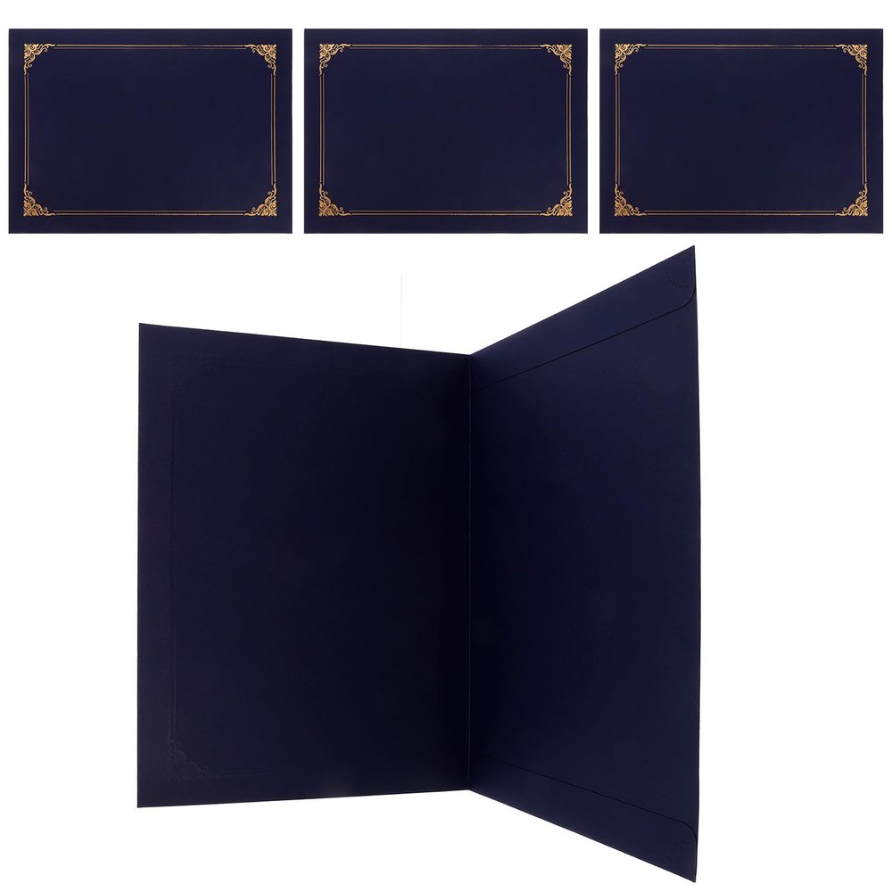 HOMOCONO 4-Pack Paper Certificate Folders, Simple Design