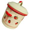 Vintage Enameled Small Cooking Pot with Lid, 1.2 L, Retro Style view 1