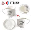Novel Ceramic Coffee Cup with Saucer, 6 oz/175 ml view 2