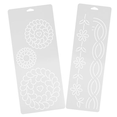 2-Piece White Plastic Cross-Stitch Cutting Template for Beginners