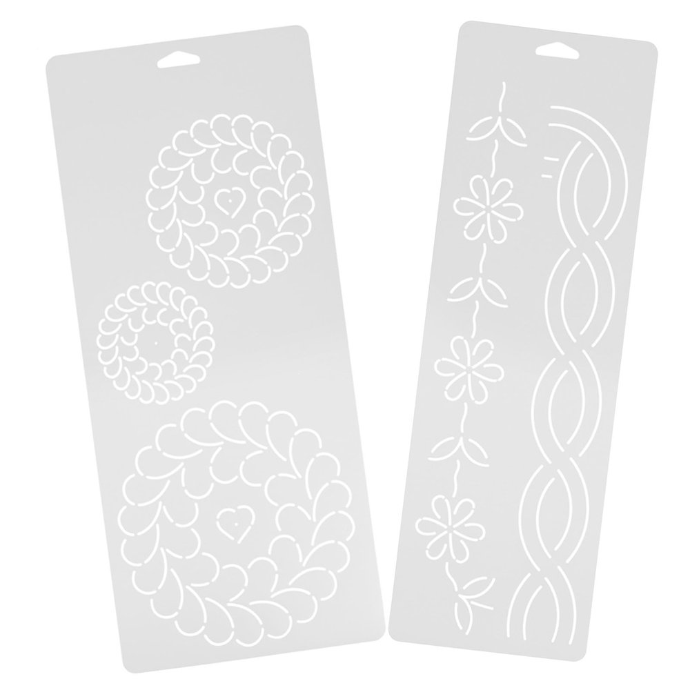 2-Piece White Plastic Cross-Stitch Cutting Template for Beginners