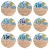 Round Wooden Birth Announcement Sign with Baby Name and Date view 4