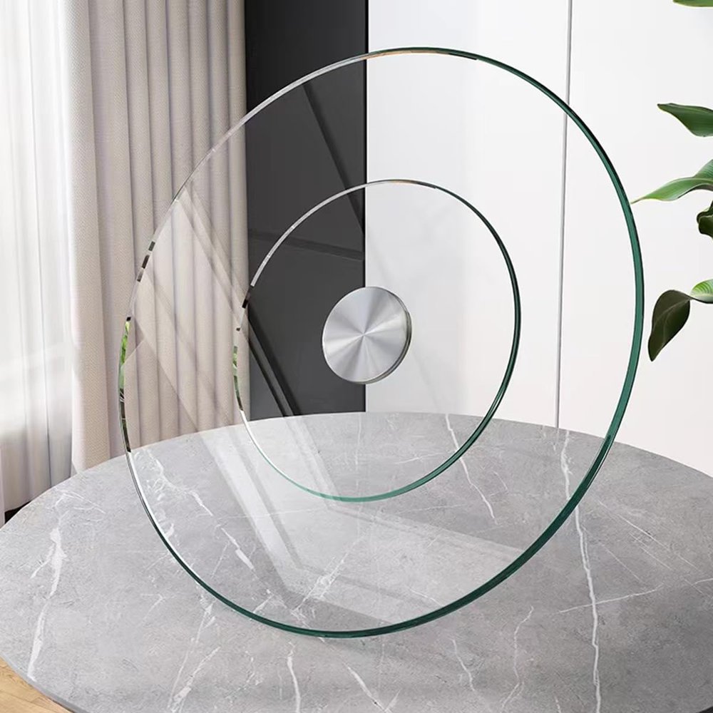 Tempered Glass Lazy Susan, 360° Rotating Serving Tray