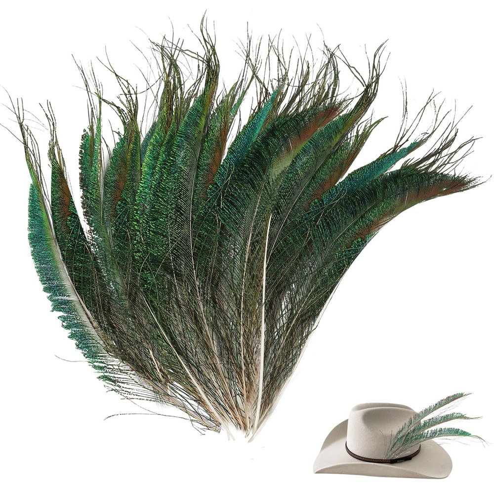 20 Pack Natural Peacock Feathers 25-30CM
