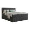 A&J MöbelLand RALF Box Spring Bed 140 x 200 cm with Storage, Topper and H3 Bonell Mattress, Dark Gray view 2