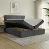 A&J MöbelLand RALF Box Spring Bed 140 x 200 cm with Storage, Topper and H3 Bonell Mattress, Dark Gray view 3